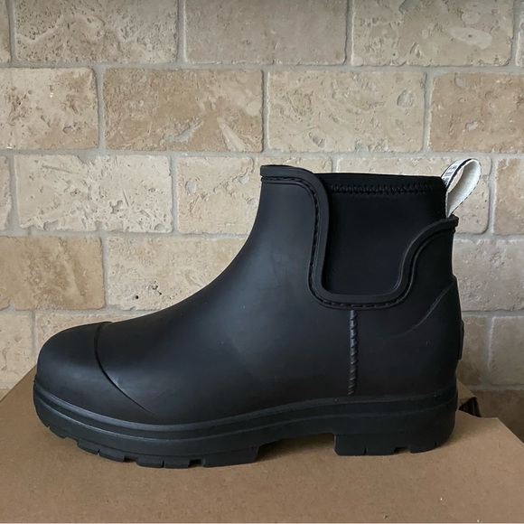 UGG DROPLET BLACK WATERPROOF RUBBER WOOL INSOLE RAIN WOMENS BOOTS * NEW NO BOX* - Picture 4 of 7